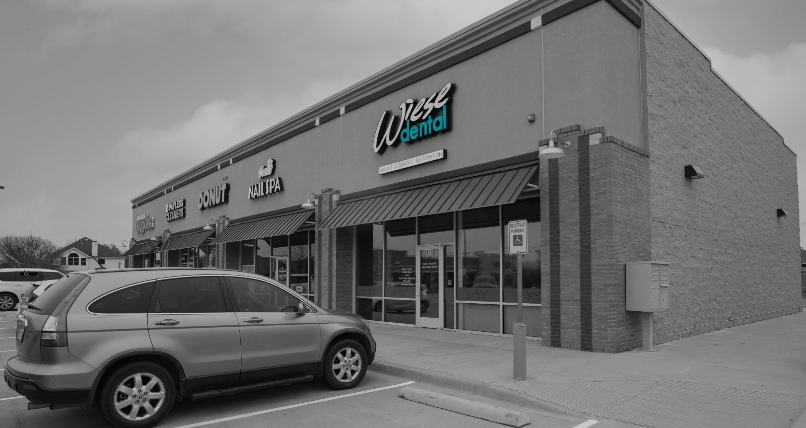 Outside view of Wiese Dental office building in Sachse Texas