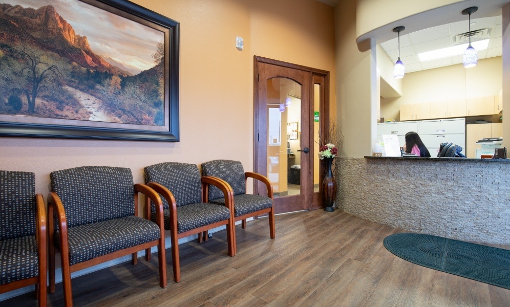 Dental office reception desk