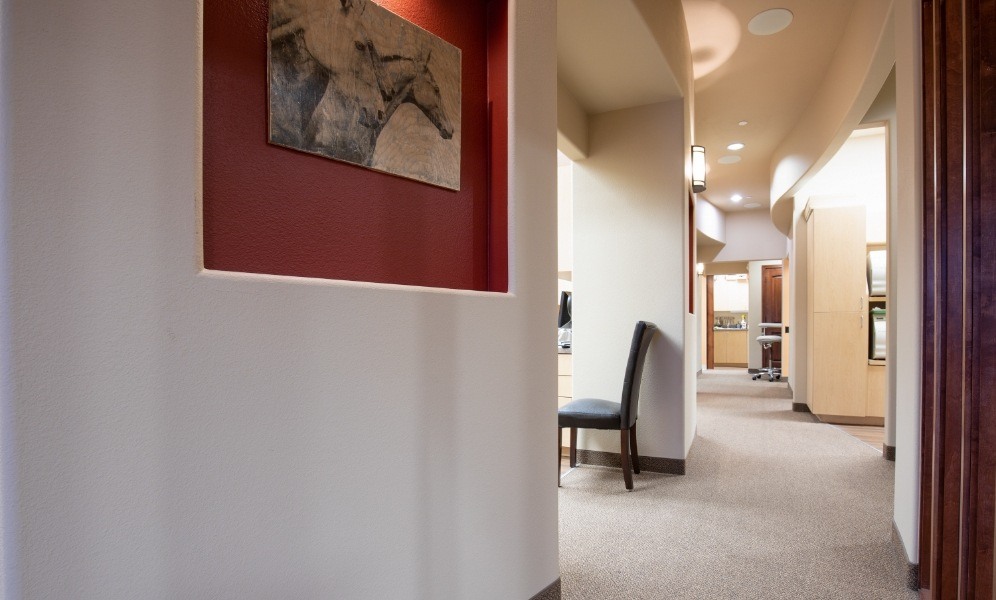 Hallway leading to dental treatment rooms