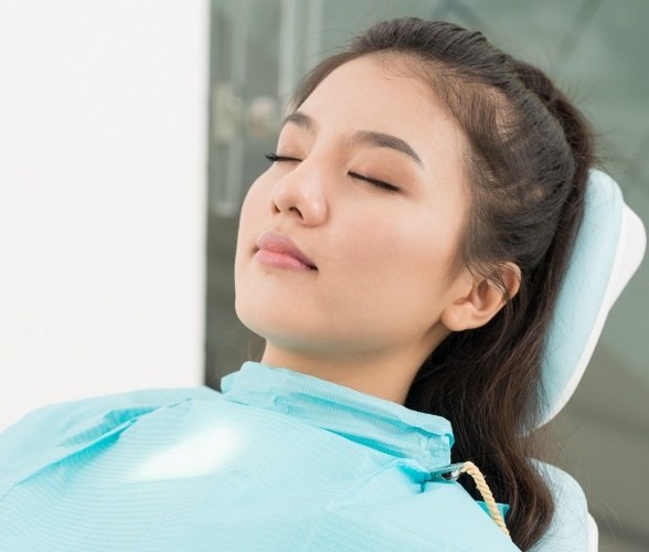 Dental patient relaxing during sedation dentistry visit